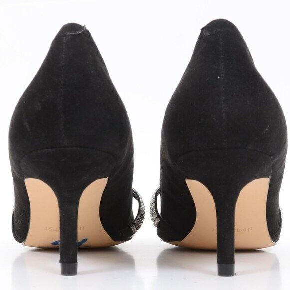 Nine West Rhinestone Strap Pointy Toe Kitten Heel Pumps Formal Party Women's 6M - Picture 4 of 9